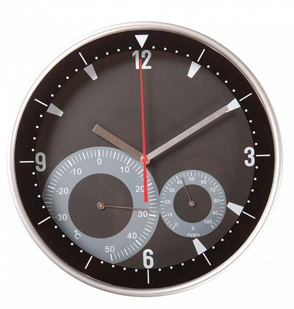 Часы настенные INSERT с термометром и гигрометром с логотипом в Екатеринбурге заказать по выгодной цене в кибермаркете AvroraStore