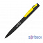 Ручка шариковая "Lip", черный/желтый, покрытие soft touch с логотипом в Екатеринбурге заказать по выгодной цене в кибермаркете AvroraStore