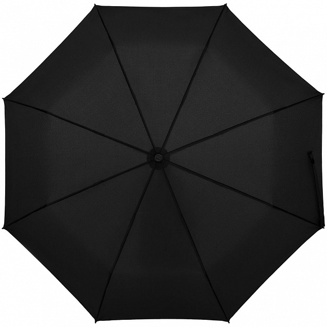 Зонт складной Clevis с ручкой-карабином, черный с логотипом в Екатеринбурге заказать по выгодной цене в кибермаркете AvroraStore