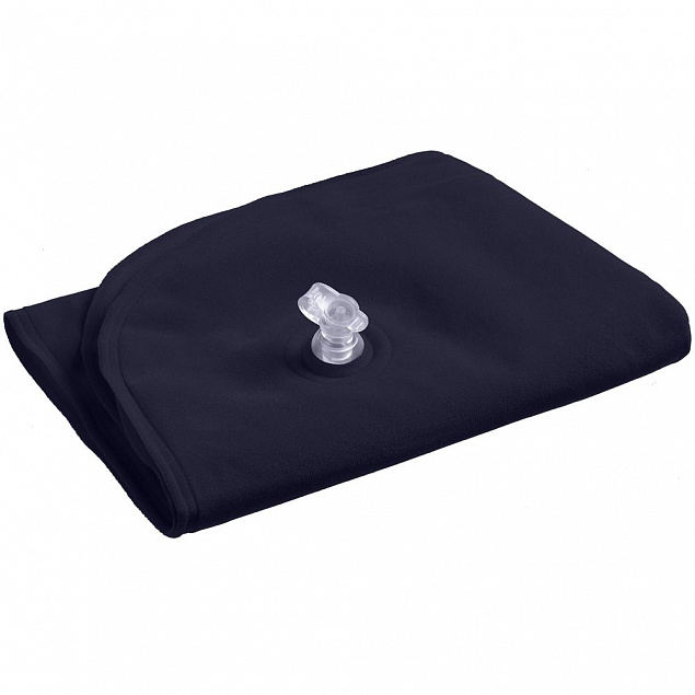 Надувная подушка под шею в чехле Sleep, темно-синяя с логотипом в Екатеринбурге заказать по выгодной цене в кибермаркете AvroraStore