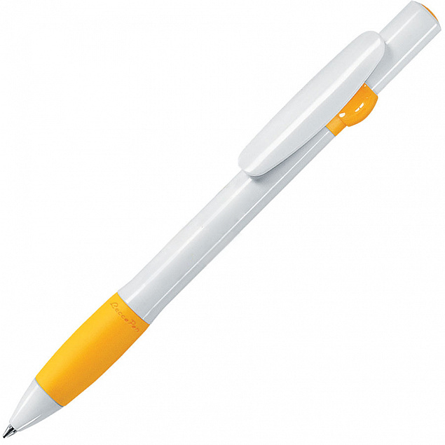 ALLEGRA, ручка шариковая, желтый/белый, пластик с логотипом в Екатеринбурге заказать по выгодной цене в кибермаркете AvroraStore