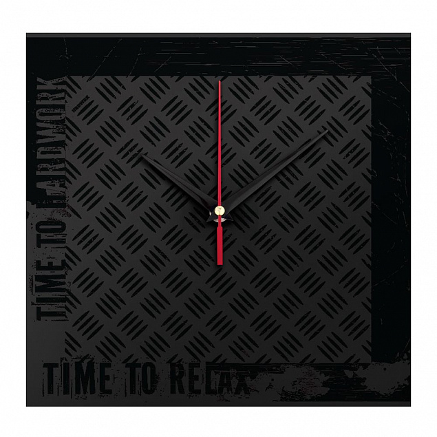 Часы настенные стеклянные Hard Work Black с логотипом в Екатеринбурге заказать по выгодной цене в кибермаркете AvroraStore
