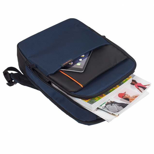 Рюкзак для ноутбука Qibyte Laptop Backpack, синий с черными вставками с логотипом в Екатеринбурге заказать по выгодной цене в кибермаркете AvroraStore