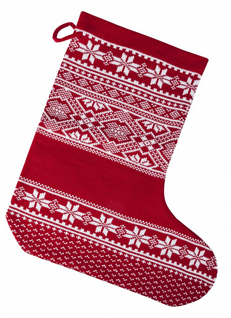 Новогодний носок «Скандик», красный с логотипом в Екатеринбурге заказать по выгодной цене в кибермаркете AvroraStore