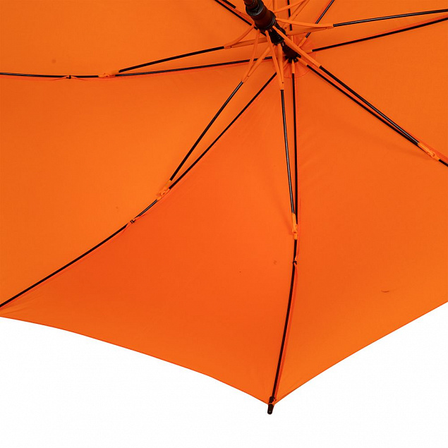 Зонт-трость Undercolor с цветными спицами, оранжевый с логотипом в Екатеринбурге заказать по выгодной цене в кибермаркете AvroraStore