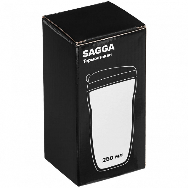 Термостакан Sagga, черный с логотипом в Екатеринбурге заказать по выгодной цене в кибермаркете AvroraStore