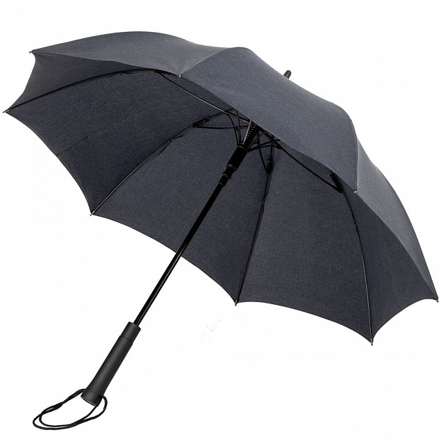 Зонт-трость rainVestment, темно-синий меланж с логотипом в Екатеринбурге заказать по выгодной цене в кибермаркете AvroraStore