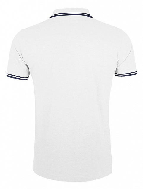 Рубашка поло женская PASADENA WOMEN 200 с контрастной отделкой, белая с синим с логотипом в Екатеринбурге заказать по выгодной цене в кибермаркете AvroraStore