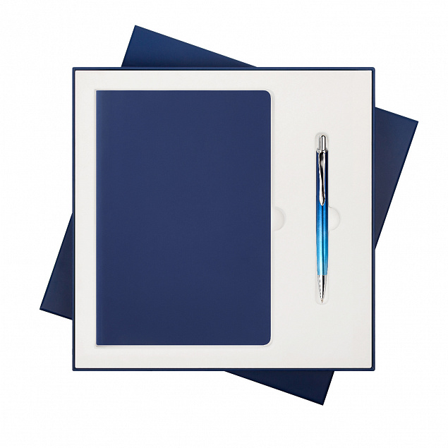 Подарочный набор Portobello/Spark синий (Ежедневник недат А5, Ручка) с логотипом в Екатеринбурге заказать по выгодной цене в кибермаркете AvroraStore