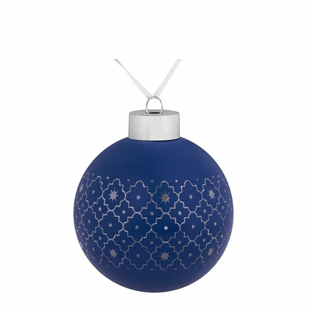 Елочный шар Chain, 8 см, синий с логотипом в Екатеринбурге заказать по выгодной цене в кибермаркете AvroraStore