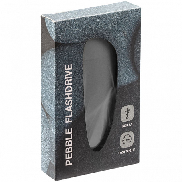 Флешка Pebble, серая, USB 3.0, 16 Гб с логотипом в Екатеринбурге заказать по выгодной цене в кибермаркете AvroraStore
