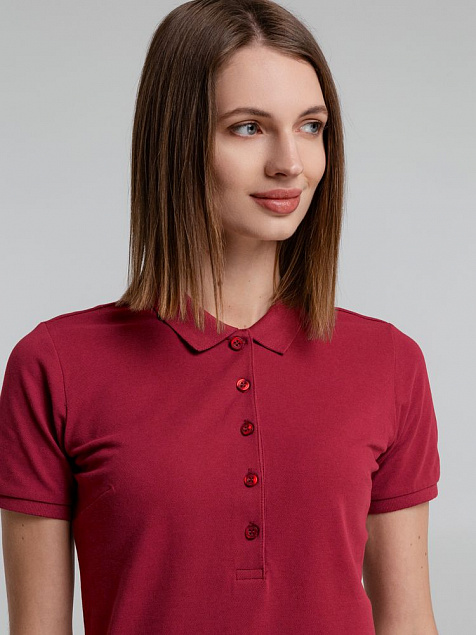 Рубашка поло женская Neptune, вишнево-красная с логотипом в Екатеринбурге заказать по выгодной цене в кибермаркете AvroraStore