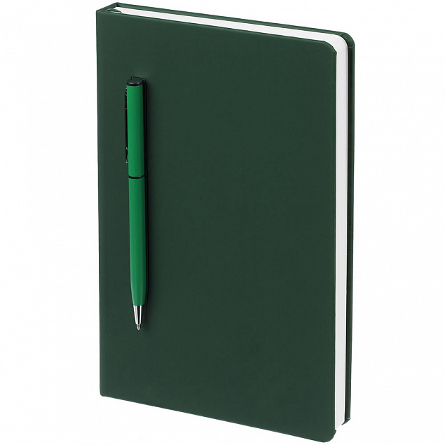 Ежедневник Magnet Shall с ручкой, зеленый с логотипом в Екатеринбурге заказать по выгодной цене в кибермаркете AvroraStore