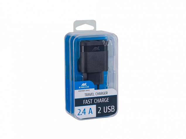 Сетевое зарядное устройство, 2 USB/2.4 A с логотипом в Екатеринбурге заказать по выгодной цене в кибермаркете AvroraStore