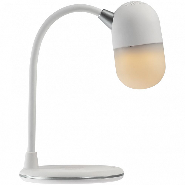 Лампа с колонкой и беспроводной зарядкой lampaTon, белая с логотипом в Екатеринбурге заказать по выгодной цене в кибермаркете AvroraStore