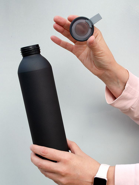 Спортивная бутылка для воды Rio, черная с логотипом в Екатеринбурге заказать по выгодной цене в кибермаркете AvroraStore