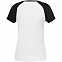 Футболка женская T-bolka Bicolor Lady, белая с черным с логотипом в Екатеринбурге заказать по выгодной цене в кибермаркете AvroraStore
