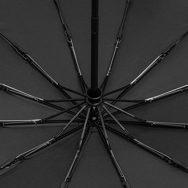 Зонт складной Fiber Magic Major, черный с логотипом в Екатеринбурге заказать по выгодной цене в кибермаркете AvroraStore