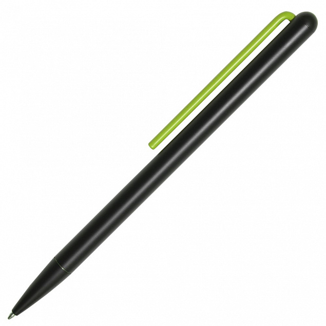Шариковая ручка GrafeeX в чехле, черная с зеленым с логотипом в Екатеринбурге заказать по выгодной цене в кибермаркете AvroraStore