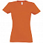 Футболка женская Imperial Women 190, оранжевая с логотипом в Екатеринбурге заказать по выгодной цене в кибермаркете AvroraStore
