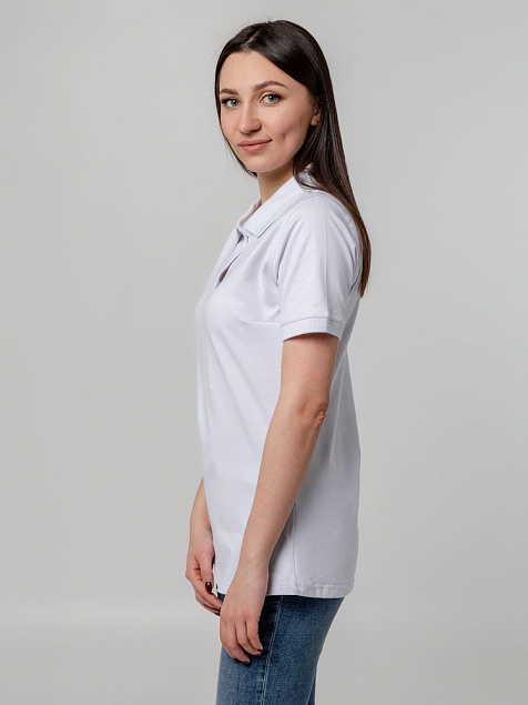 Рубашка поло женская Virma Stretch Lady, белая с логотипом в Екатеринбурге заказать по выгодной цене в кибермаркете AvroraStore