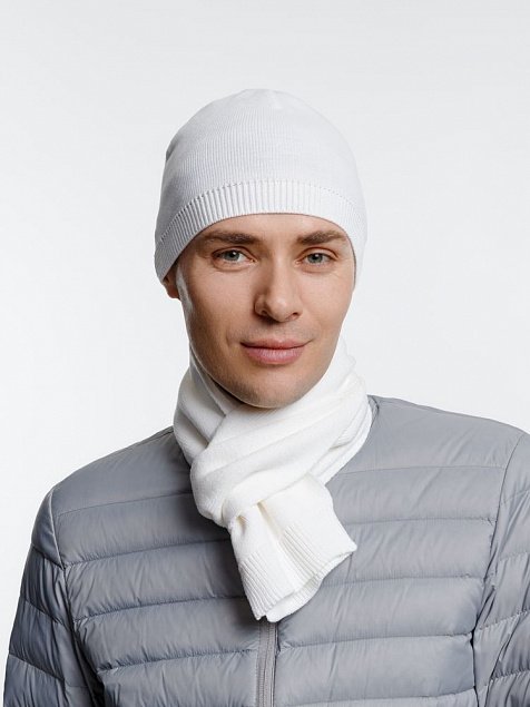 Шарф Siver, белый с логотипом в Екатеринбурге заказать по выгодной цене в кибермаркете AvroraStore