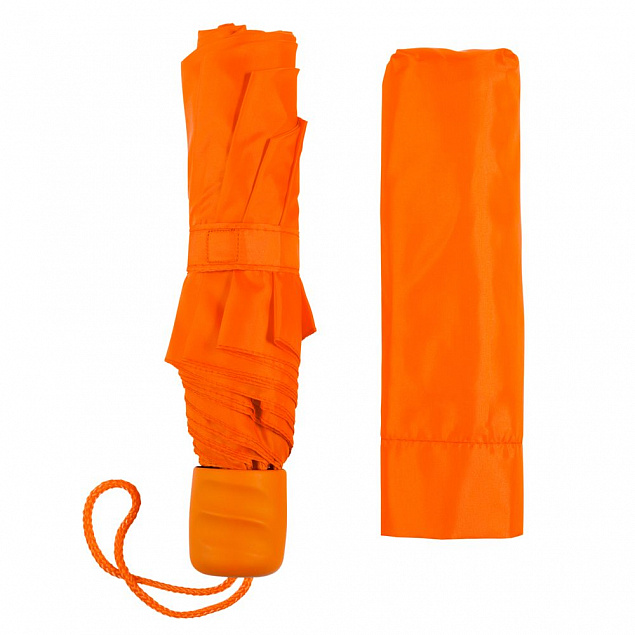 Зонт складной Basic, оранжевый с логотипом в Екатеринбурге заказать по выгодной цене в кибермаркете AvroraStore