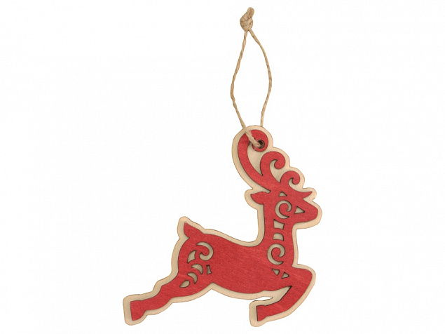 Подвеска деревянная Рождественский олень с логотипом в Екатеринбурге заказать по выгодной цене в кибермаркете AvroraStore