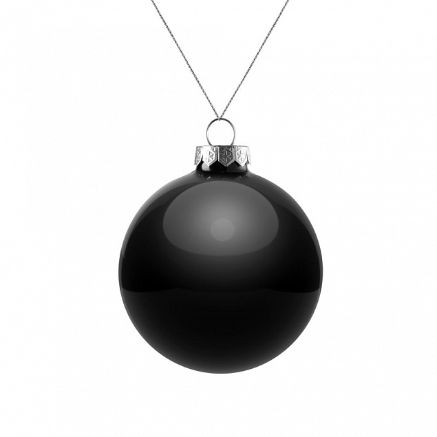 Елочный шар Finery Gloss, 8 см, глянцевый черный с логотипом в Екатеринбурге заказать по выгодной цене в кибермаркете AvroraStore