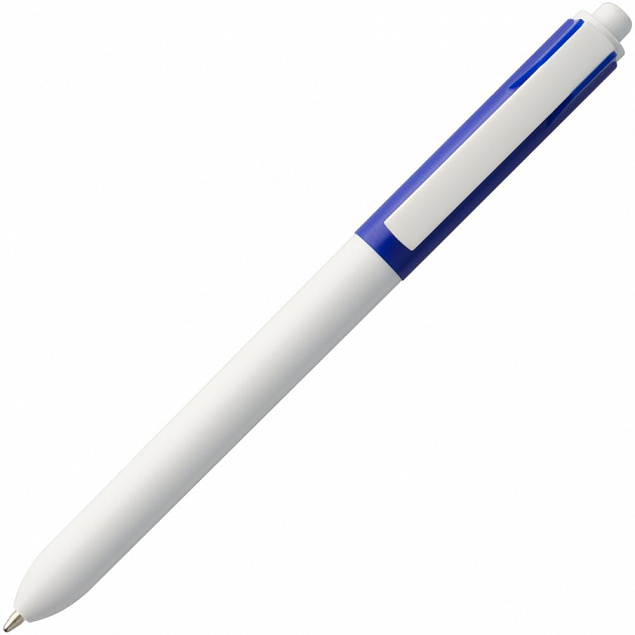 Ручка шариковая Hint Special, белая с синим с логотипом в Екатеринбурге заказать по выгодной цене в кибермаркете AvroraStore