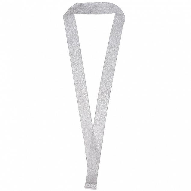 Лента для медали с пряжкой Ribbon, серебристая с логотипом в Екатеринбурге заказать по выгодной цене в кибермаркете AvroraStore