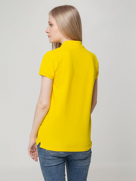 Рубашка поло женская Virma Lady, желтая с логотипом в Екатеринбурге заказать по выгодной цене в кибермаркете AvroraStore