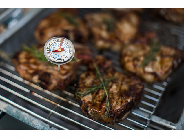 Met Термометр для барбекю, серебристый с логотипом в Екатеринбурге заказать по выгодной цене в кибермаркете AvroraStore
