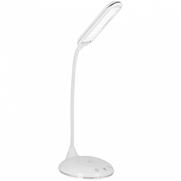 Лампа с беспроводной зарядкой Bright Helper, белая с логотипом в Екатеринбурге заказать по выгодной цене в кибермаркете AvroraStore