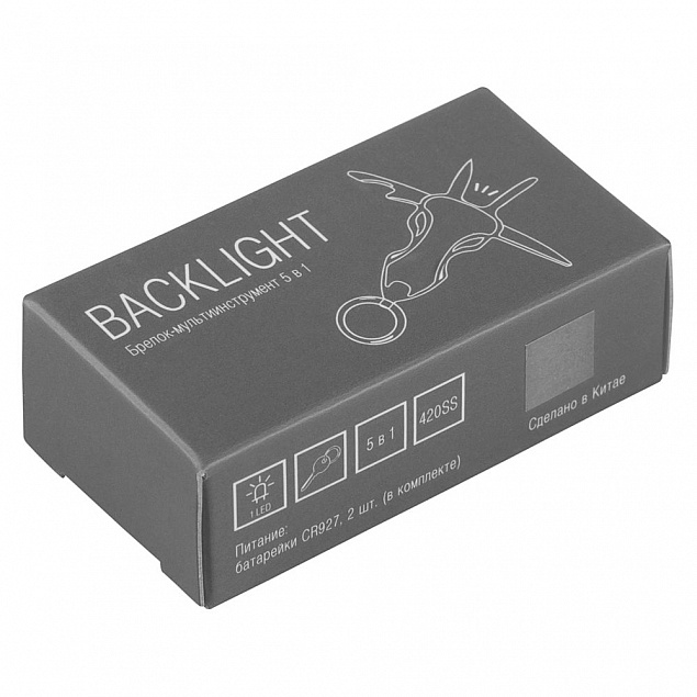 Мультитул Backlight, серый с логотипом в Екатеринбурге заказать по выгодной цене в кибермаркете AvroraStore