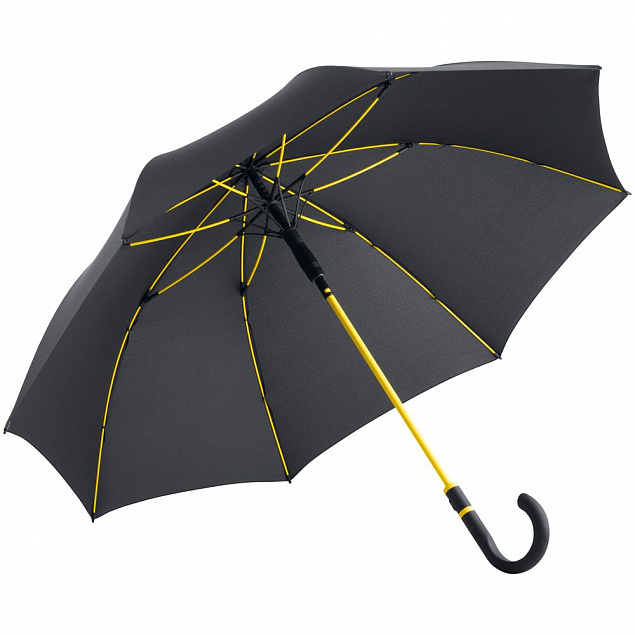 Зонт-трость с цветными спицами Color Style, желтый с логотипом в Екатеринбурге заказать по выгодной цене в кибермаркете AvroraStore