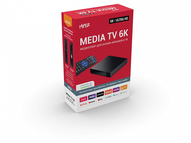 Медиаплеер  «MEDIA TV 6K» с логотипом в Екатеринбурге заказать по выгодной цене в кибермаркете AvroraStore
