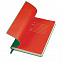 Бизнес-блокнот "Funky", 130*210 мм, зеленый, красный форзац, мягкая обложка, в линейку с логотипом в Екатеринбурге заказать по выгодной цене в кибермаркете AvroraStore