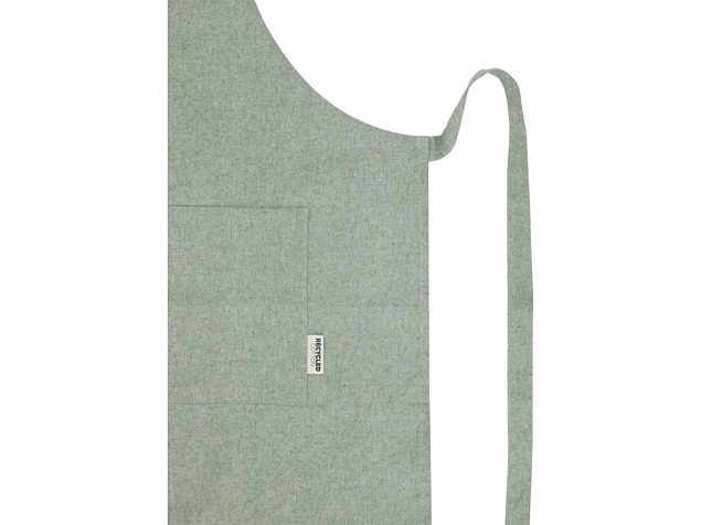 Pheebs 200 g/m² recycled cotton apron, зеленый яркий с логотипом в Екатеринбурге заказать по выгодной цене в кибермаркете AvroraStore