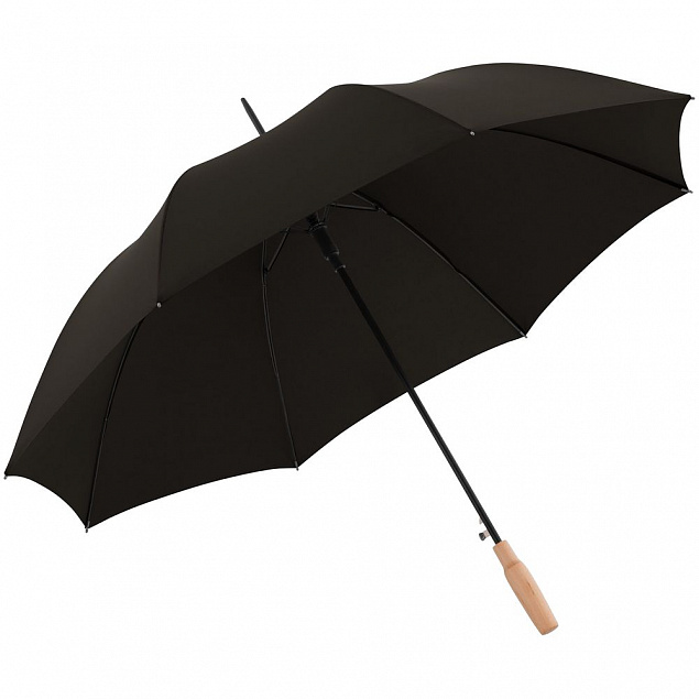 Зонт-трость Nature Stick AC, черный с логотипом в Екатеринбурге заказать по выгодной цене в кибермаркете AvroraStore