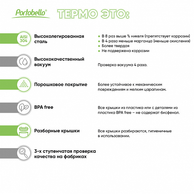 Термобутылка вакуумная герметичная Portobello, Fresco Neo, 500 ml, белая с логотипом в Екатеринбурге заказать по выгодной цене в кибермаркете AvroraStore