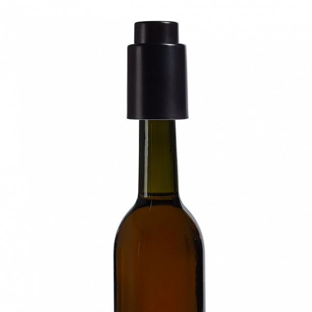 Пробка для бутылки Wine Keeper, вакуумная, черная с логотипом в Екатеринбурге заказать по выгодной цене в кибермаркете AvroraStore