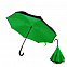 Зонт-трость механический  Chaplin, черно-зеленый-S с логотипом в Екатеринбурге заказать по выгодной цене в кибермаркете AvroraStore