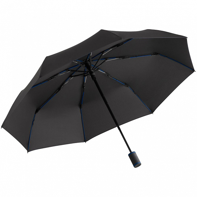 Зонт складной AOC Mini с цветными спицами, темно-синий с логотипом в Екатеринбурге заказать по выгодной цене в кибермаркете AvroraStore