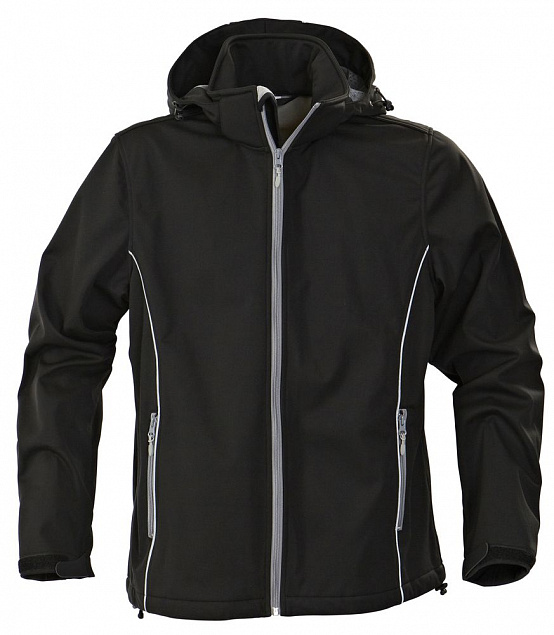 Куртка софтшелл мужская SKYRUNNING, черная с логотипом в Екатеринбурге заказать по выгодной цене в кибермаркете AvroraStore