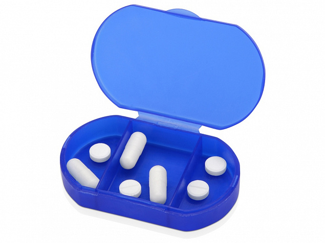 Футляр для таблеток и витаминов Личный фармацевт, синий с логотипом в Екатеринбурге заказать по выгодной цене в кибермаркете AvroraStore
