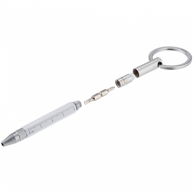 Ручка-брелок Construction Micro, белый с логотипом в Екатеринбурге заказать по выгодной цене в кибермаркете AvroraStore