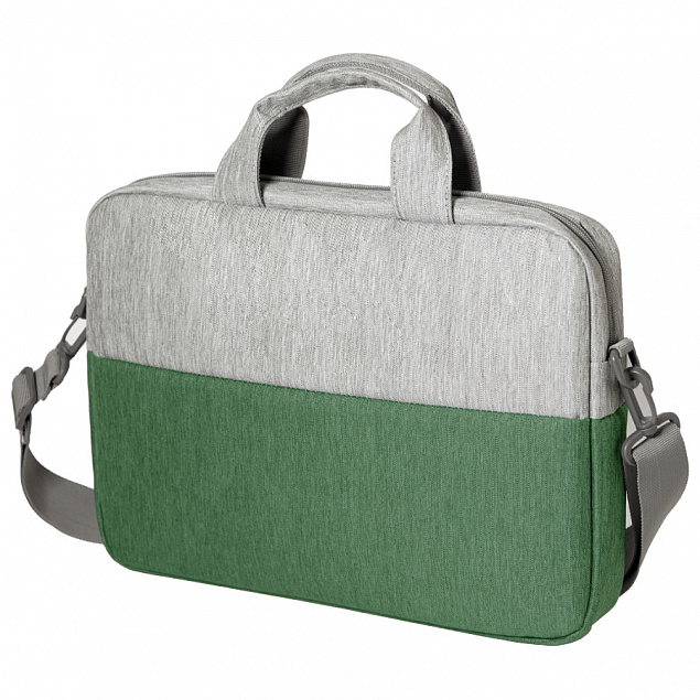 Конференц-сумка BEAM NOTE, серый/зеленый, 39х30х6.5 см, ткань верха:100% полиамид, под-д:100%полиэст с логотипом в Екатеринбурге заказать по выгодной цене в кибермаркете AvroraStore