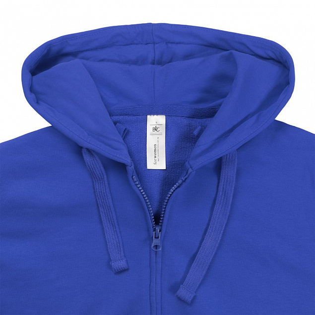 Толстовка женская Hooded Full Zip ярко-синяя с логотипом в Екатеринбурге заказать по выгодной цене в кибермаркете AvroraStore