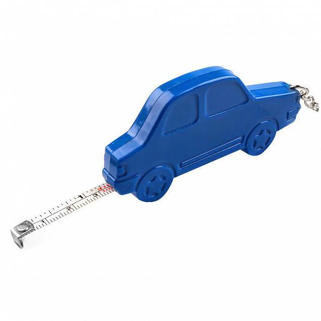 Брелок-рулетка "Автомобиль" 1 метр, синий с логотипом в Екатеринбурге заказать по выгодной цене в кибермаркете AvroraStore